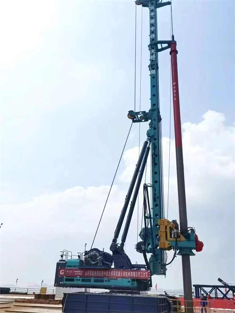 再战天下级工程！8188cc威尼斯智能超等旋挖钻机SWDM800H助建杭州湾跨海铁路桥项目